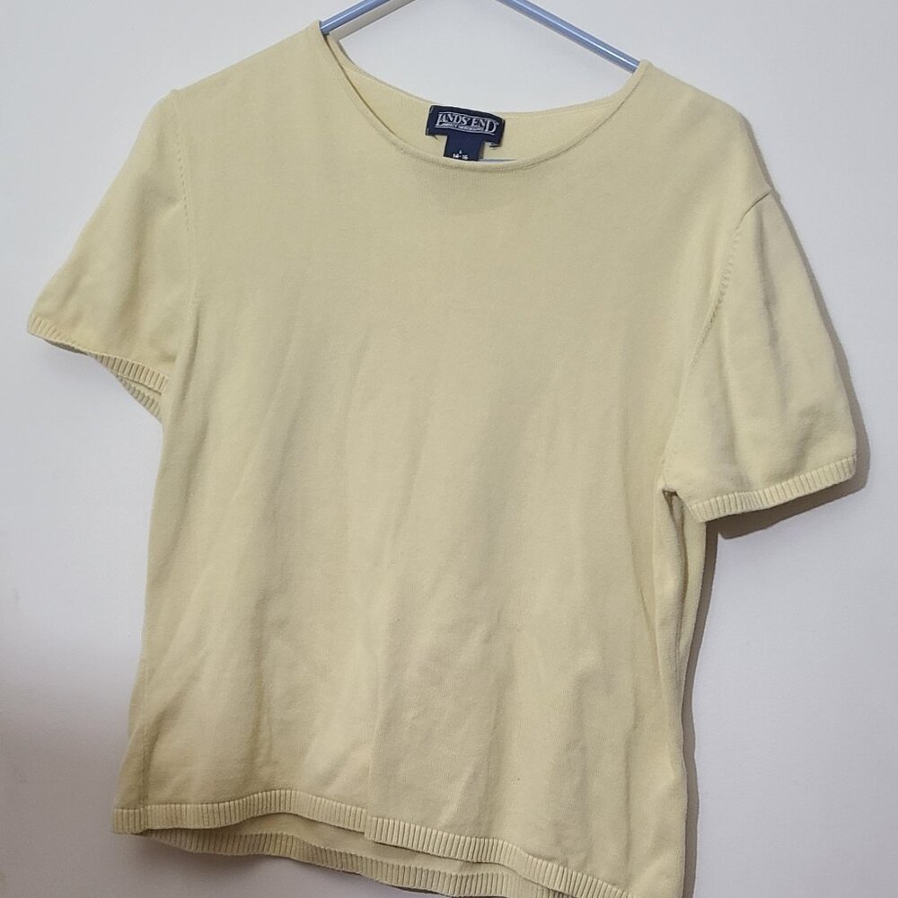 Lands' End Yellow Sweater Large